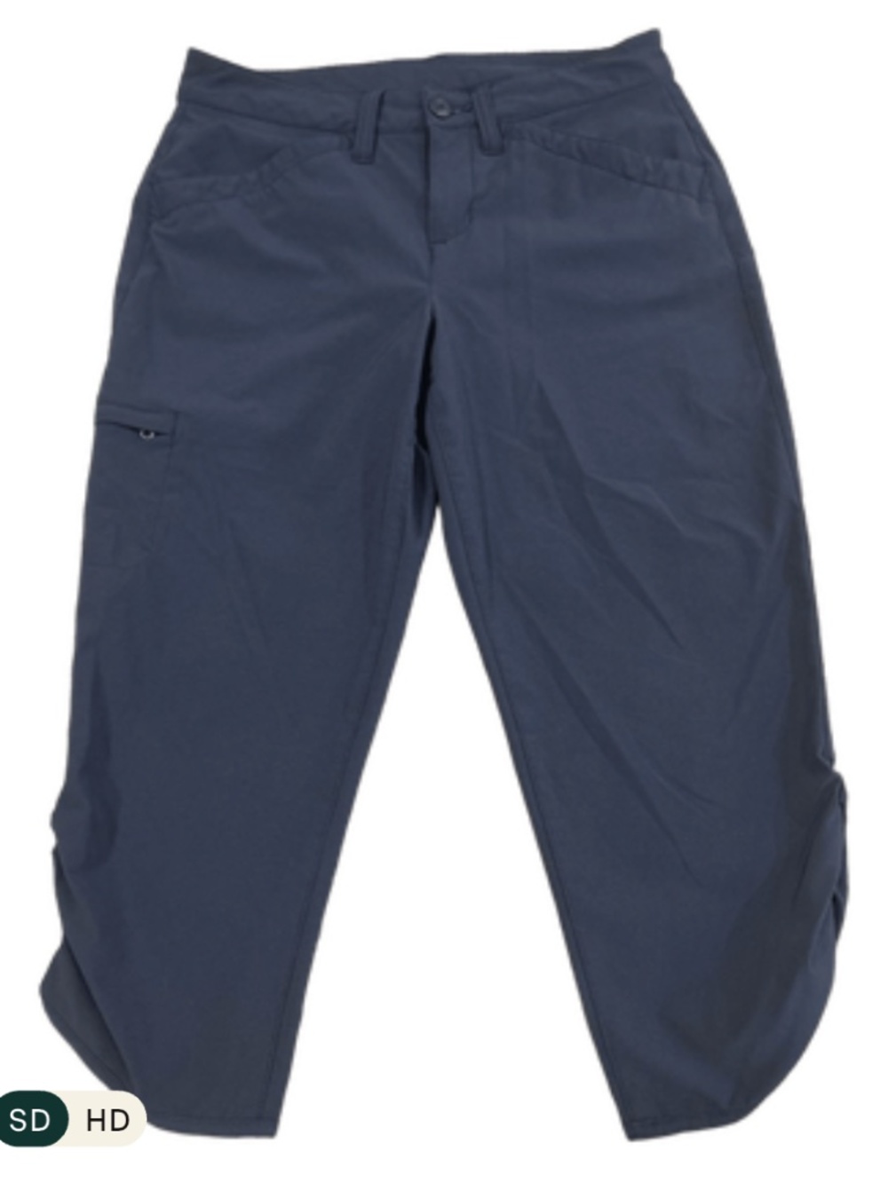 Eddie Bauer Navy Blue Cargo Capri Ruched Pants - For Summer Travel - Size 2